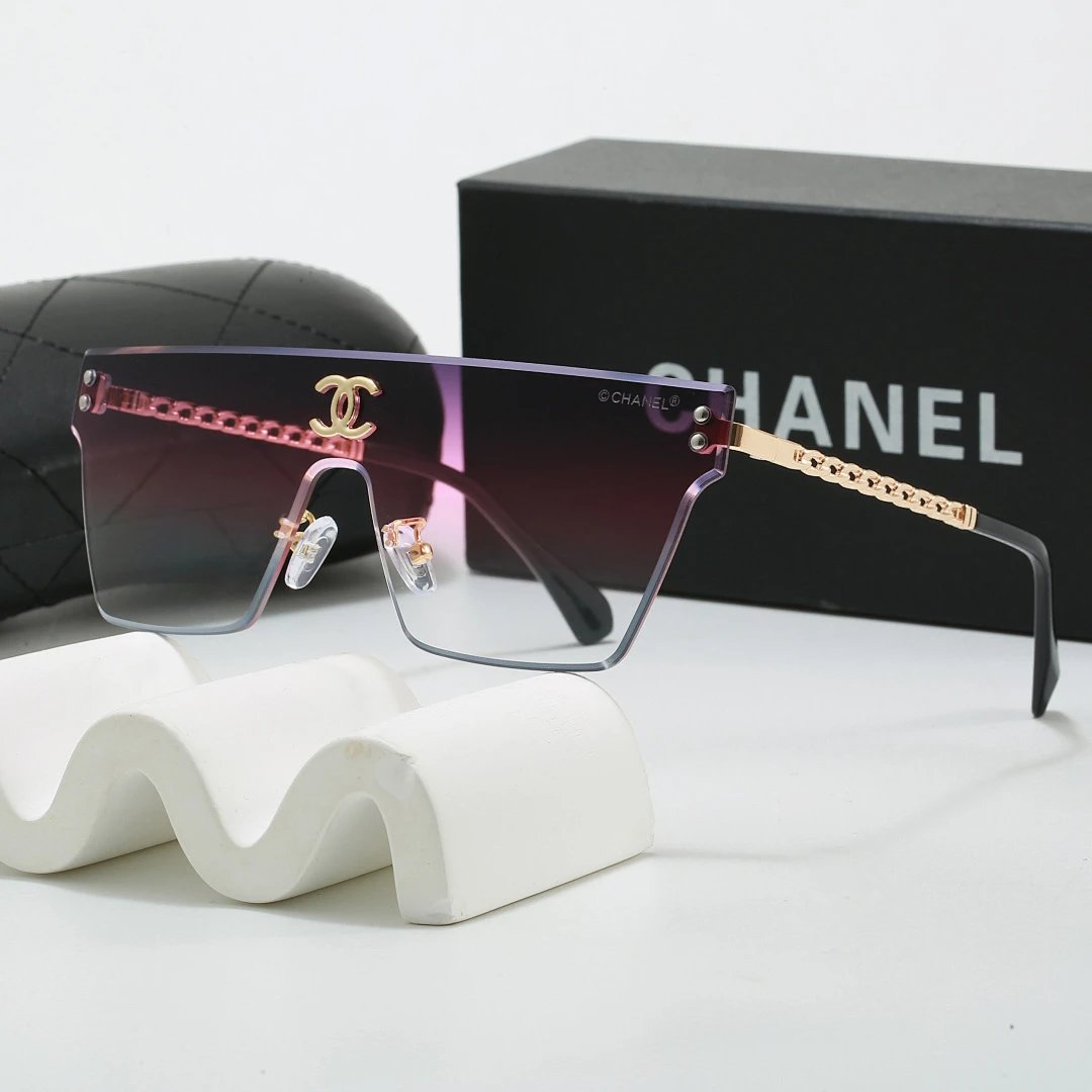 Chanel Black Tinted Lens Designer Sunglasses, Polished Frame Style 02