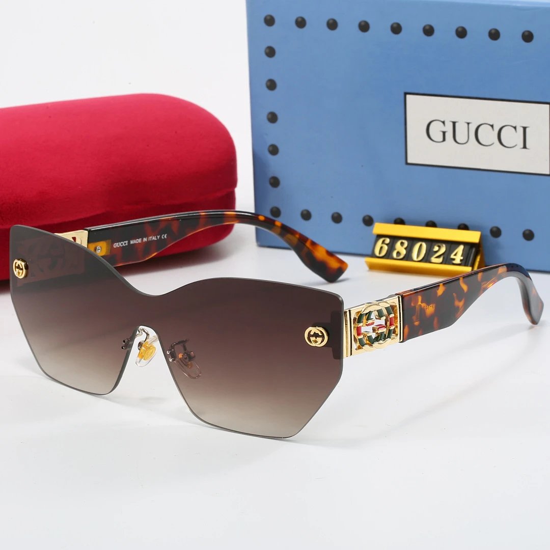 Gucci Tinted Lens Square Sunglasses, Polished Frame Style 15