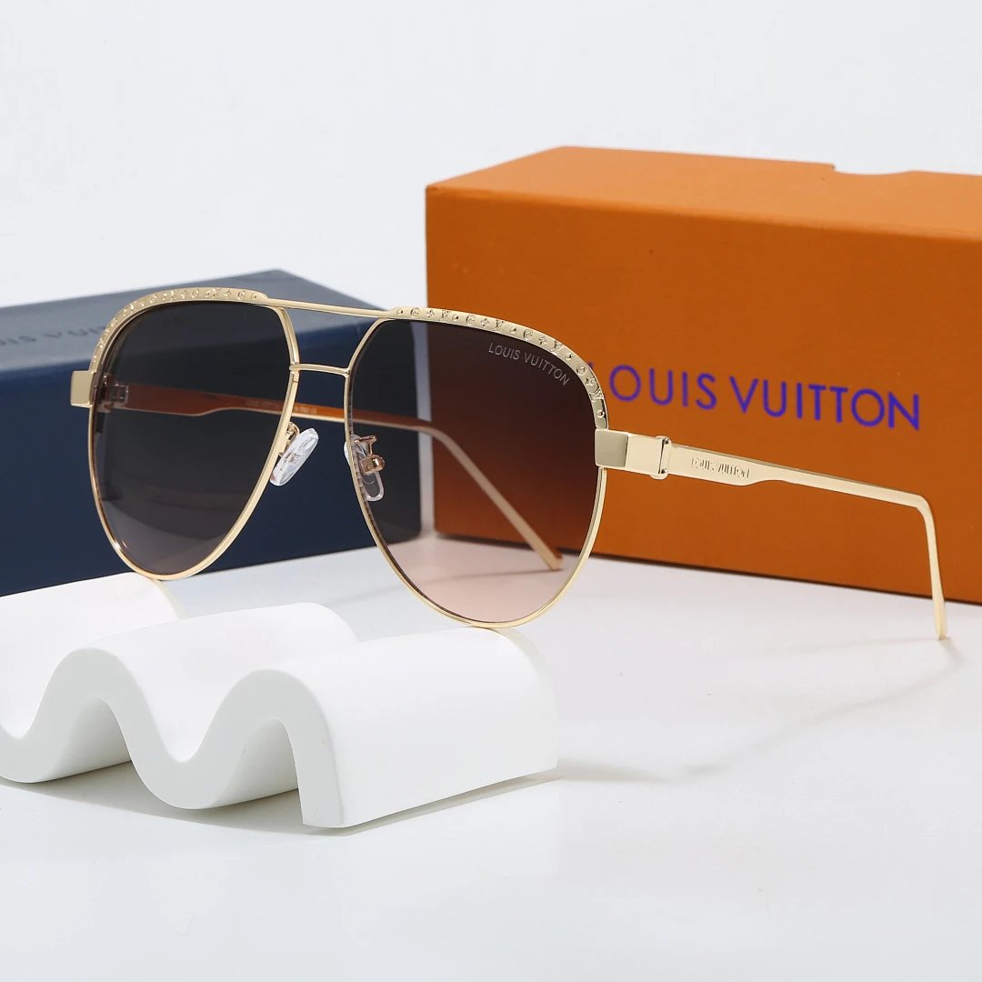 Louis Vuitton Brown Tinted Lens Square Sunglasses, Polished Frame Style 32