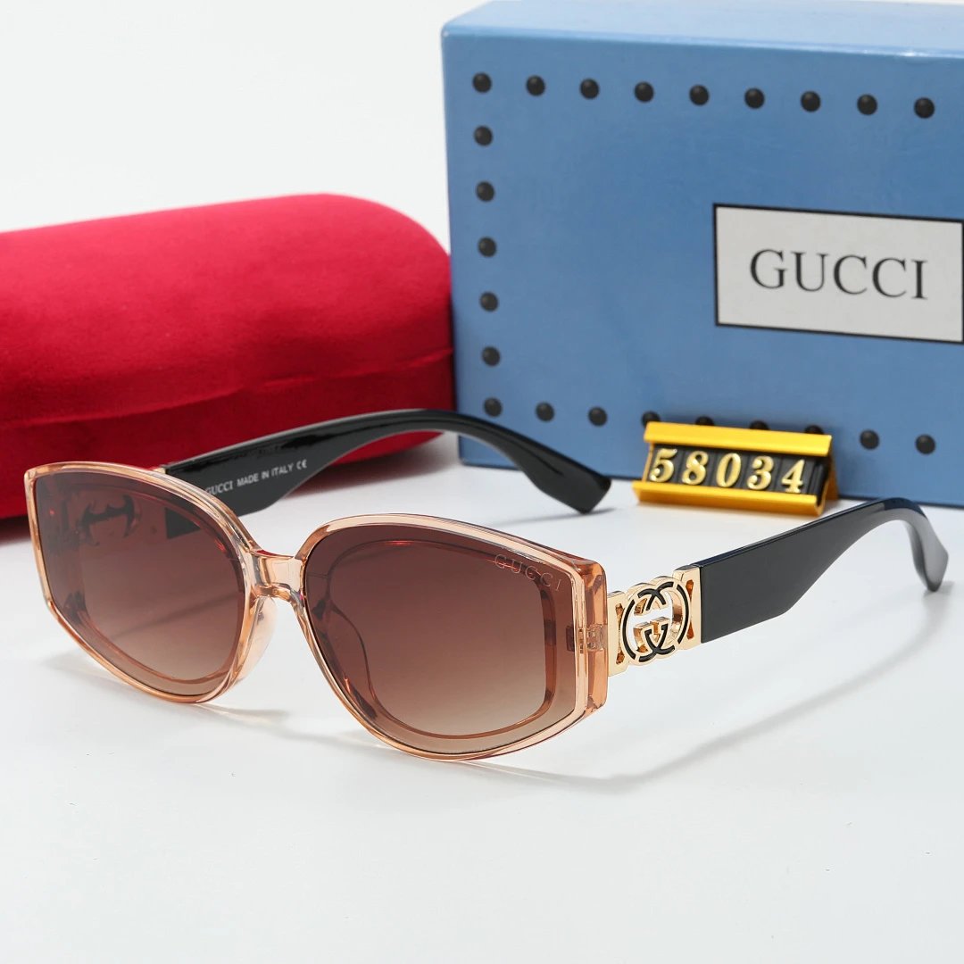 Gucci Tinted Lens Square Sunglasses, Polished Frame Style 32