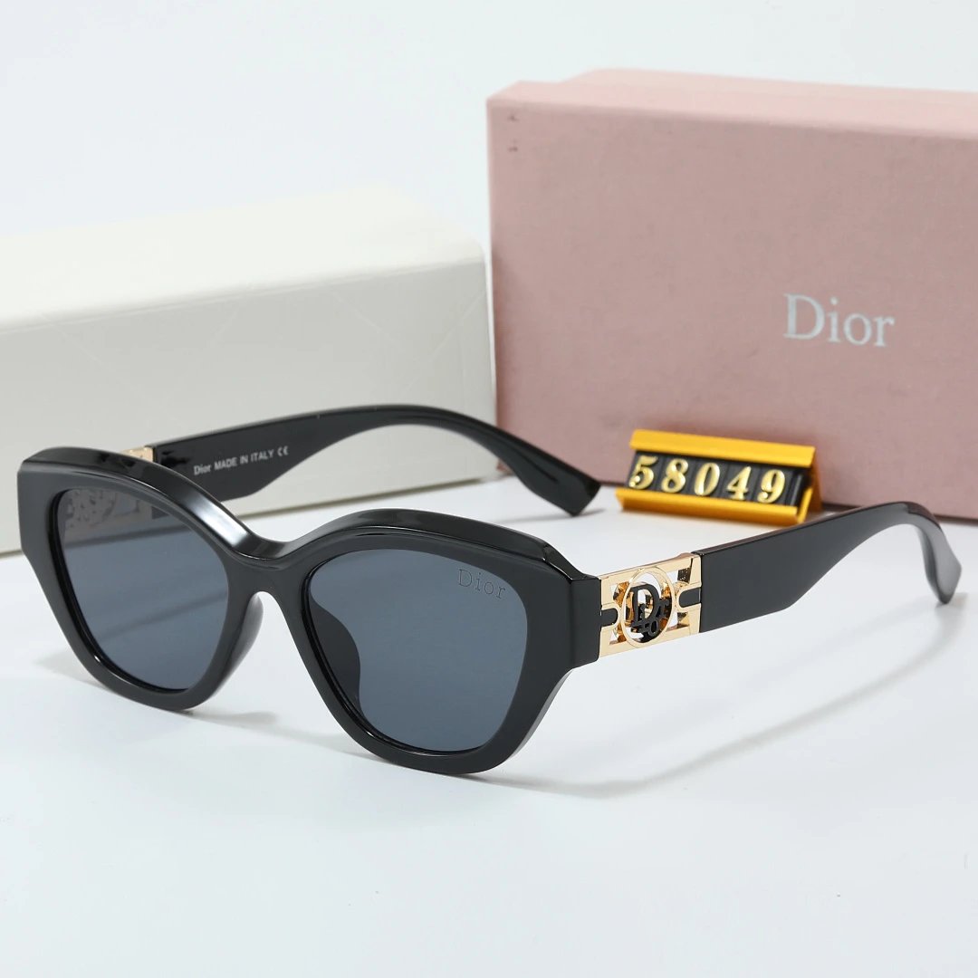 Dior Black Tinted Lens Square Sunglasses, Polished Frame Style 21
