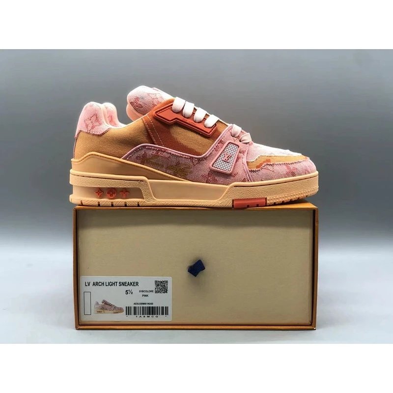 Trainer Low Top Sneakers   round toe lace-up Brown Red - Style 40