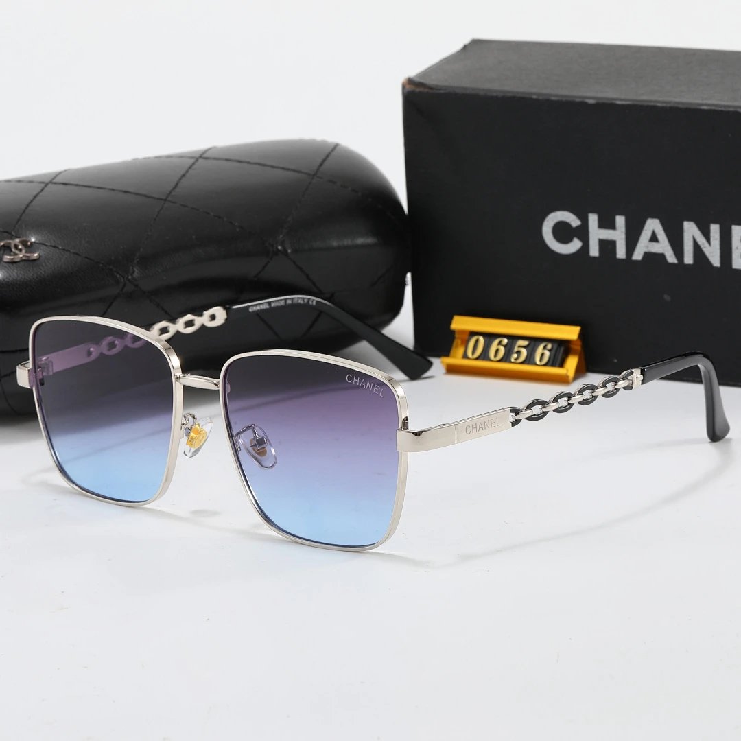 Chanel Black Tinted Lens Square Sunglasses, Polished Frame Style 12