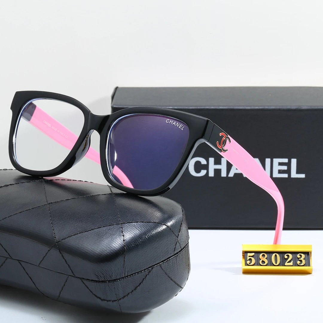 Chanel Black Tinted Lens Square Sunglasses, Polished Frame Style 09