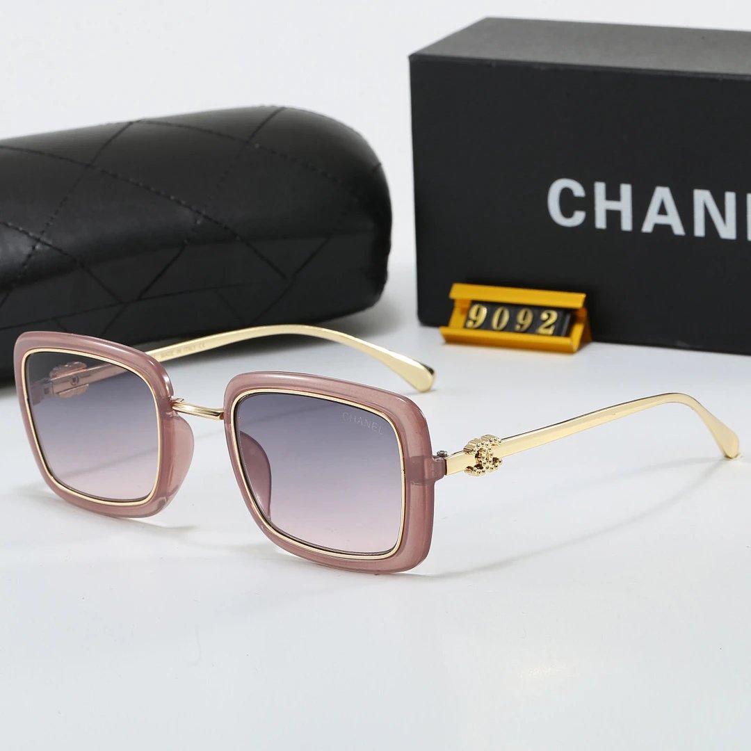 Chanel Black Tinted Lens Square Sunglasses, Polished Frame Style 17