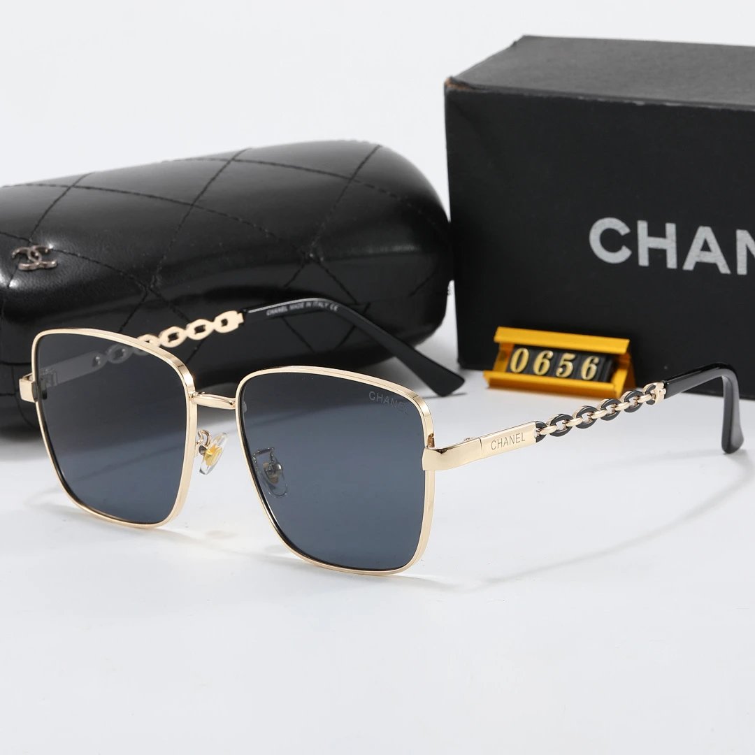 Chanel Black Tinted Lens Square Sunglasses, Polished Frame Style 13