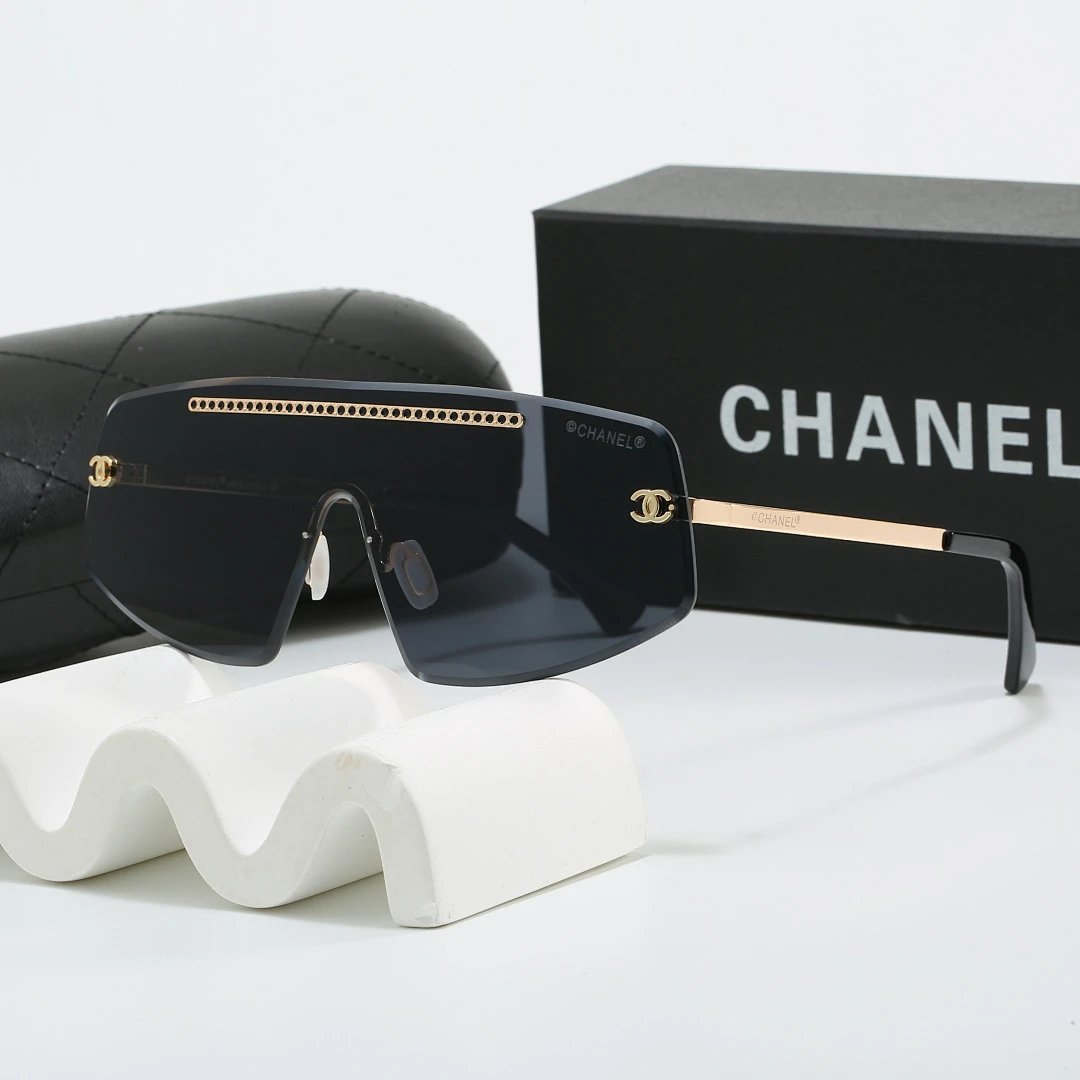 Chanel Black Tinted Lens Square Sunglasses, Polished Frame Style 19