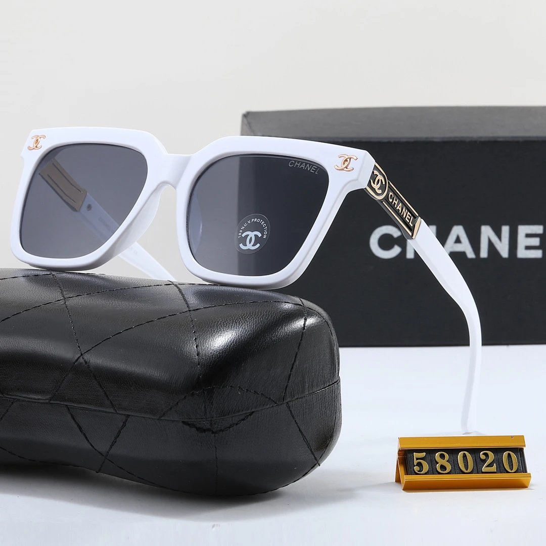 Chanel Black Tinted Lens Square Sunglasses, Polished Frame Style 18