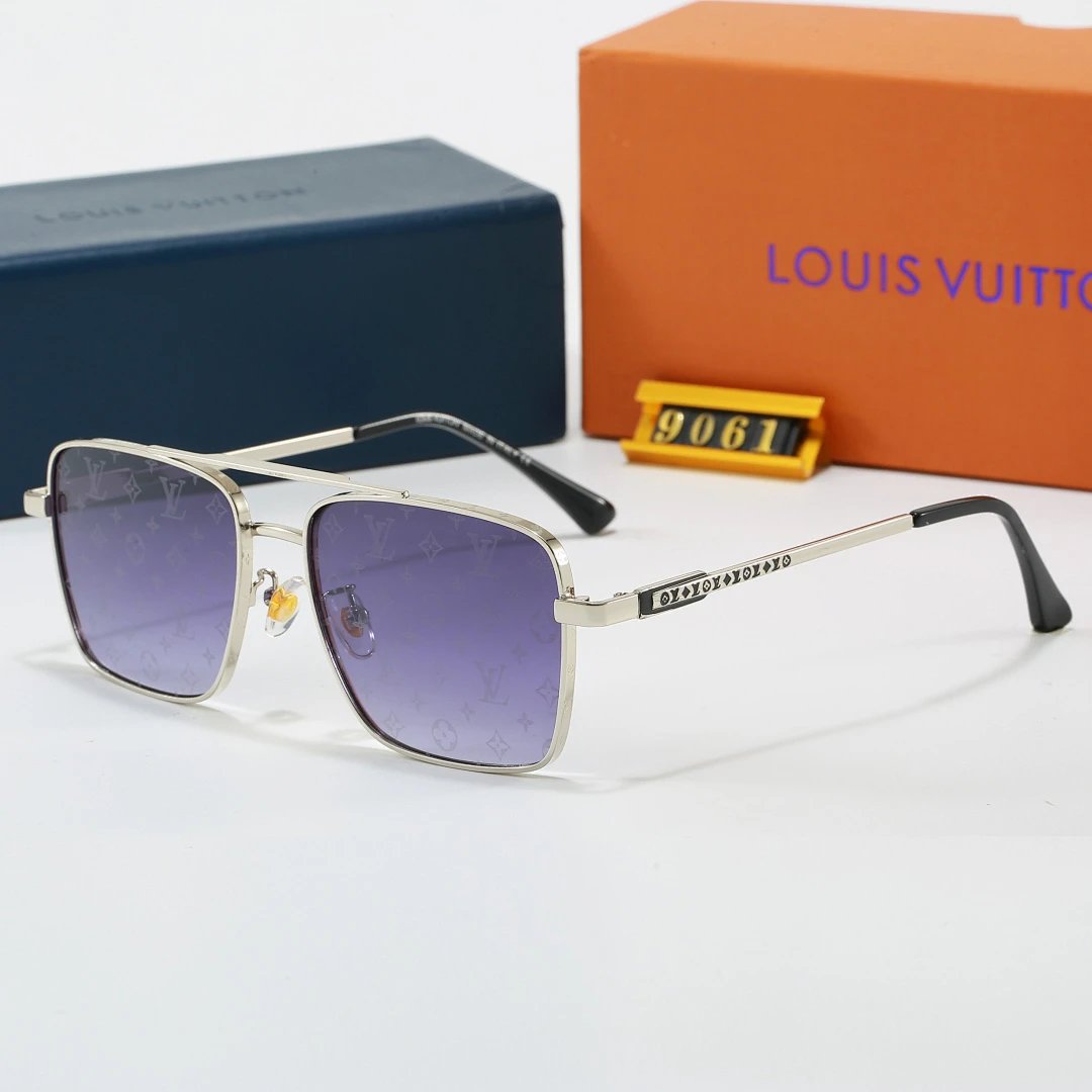 Louis Vuitton Brown Tinted Lens Square Sunglasses, Polished Frame Style 17