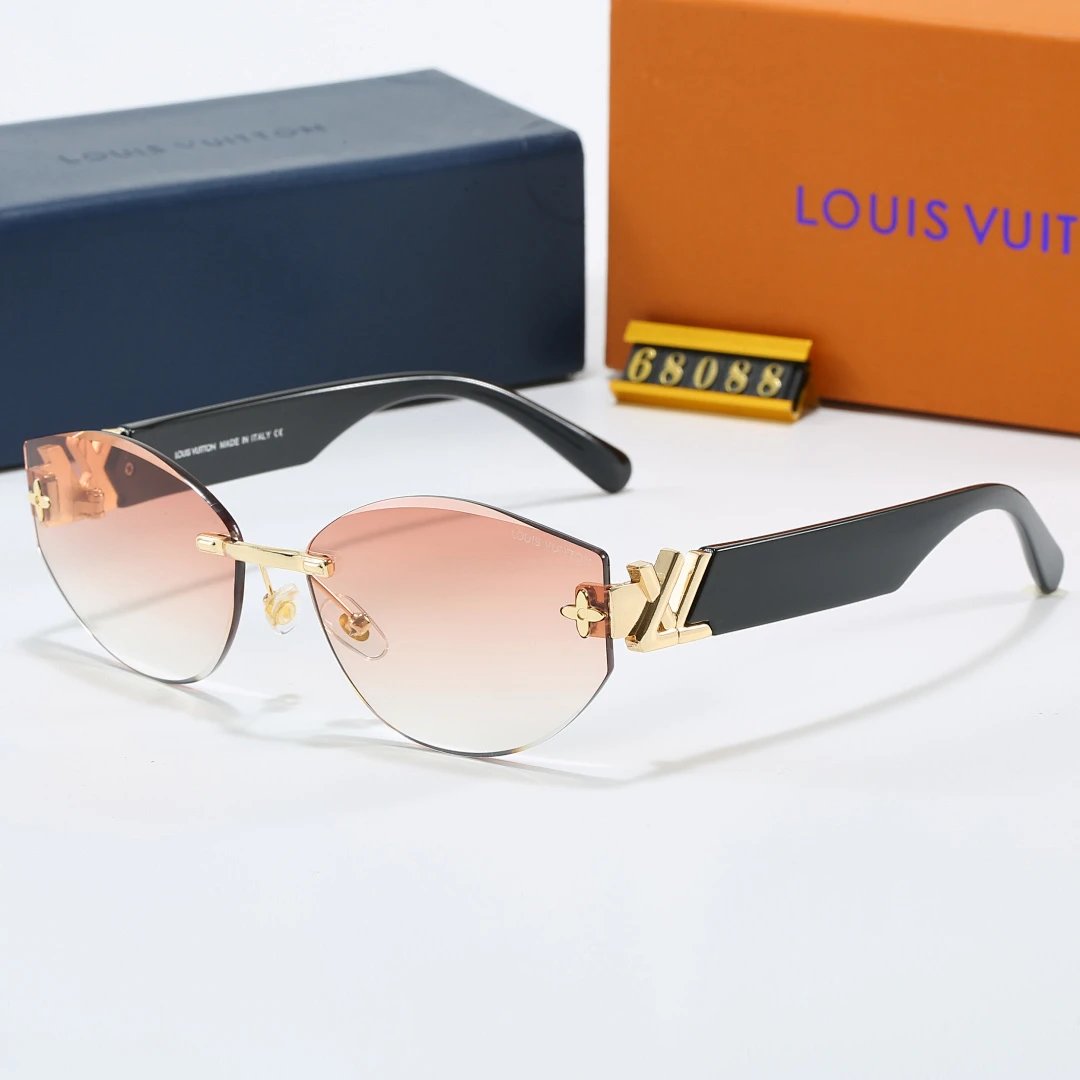Louis Vuitton Brown Tinted Lens Square Sunglasses, Polished Frame Style 30
