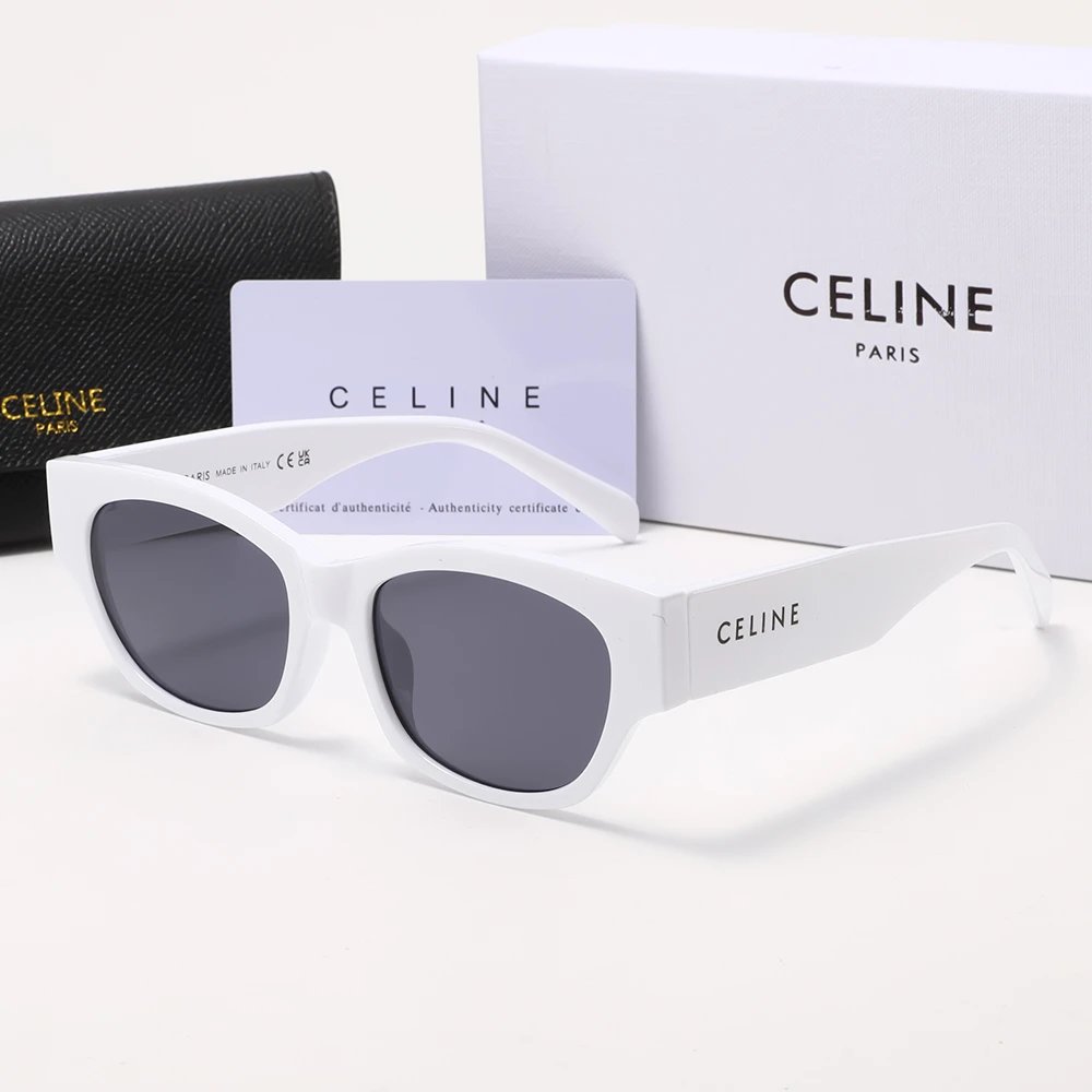 CELINE Black Thick-Frame Cat-Eye Sunglasses - rep Celine