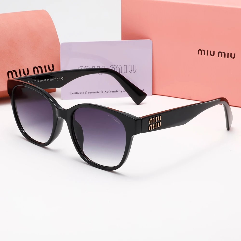 Miu Miu Black-Framed Round Blue-Light Glasses - rep Miu Miu
