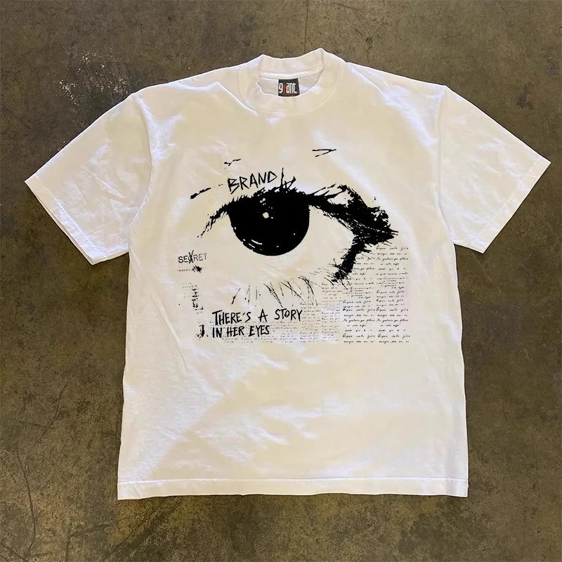 90s90s90s Heavy Duty Impermeable 2025 Spring/Summer New Collection One Eye High Street Men's and Women's Short Sleeve T-shirt Top