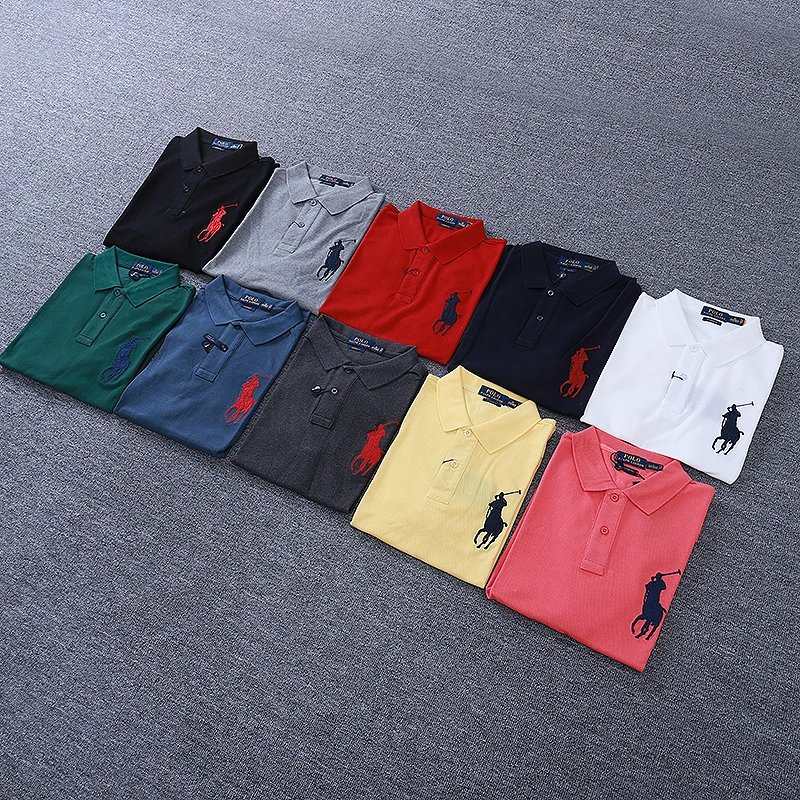Big Chest Pocket Lapel Collar Ten-Color Short Sleeve T-Shirt 7482908131