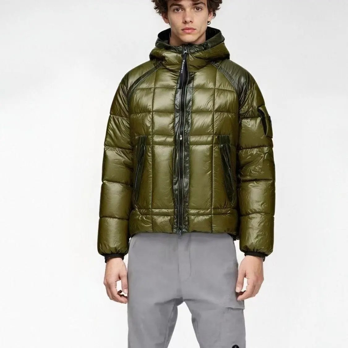 Down jacket - green (90% white duck down, high quality)