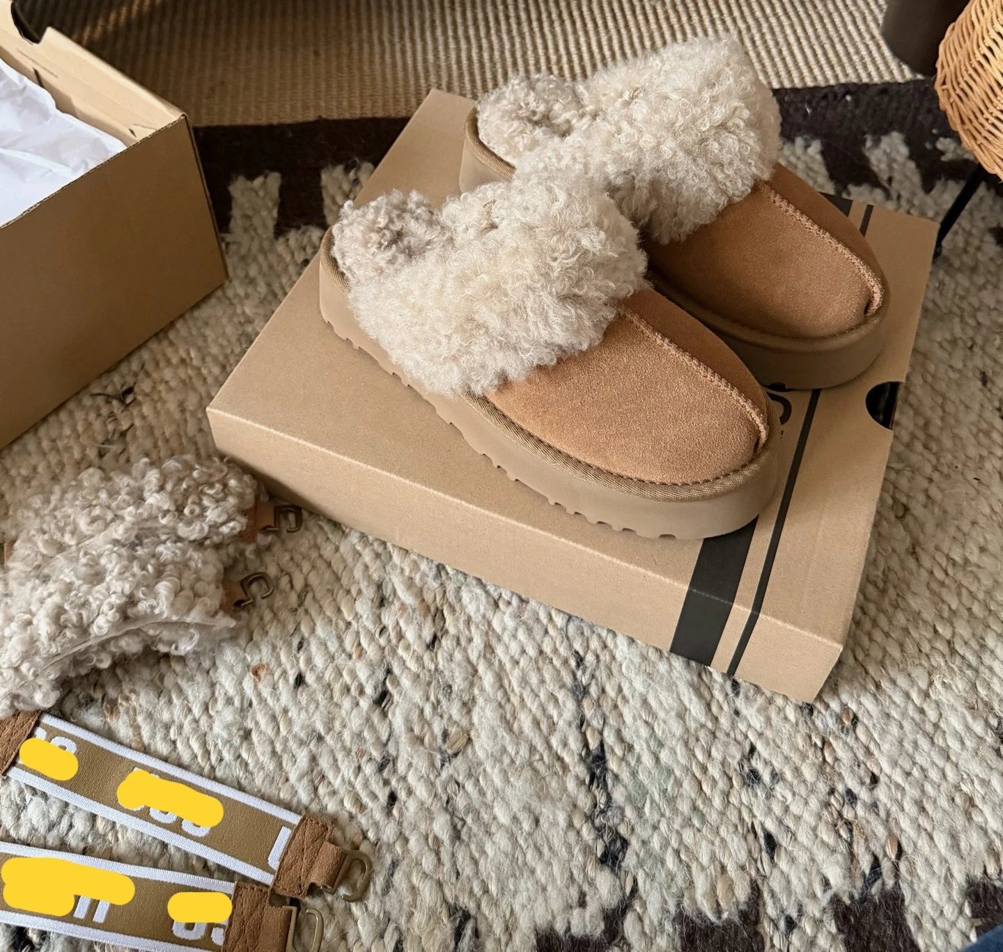 fuzzy slingback chestnut