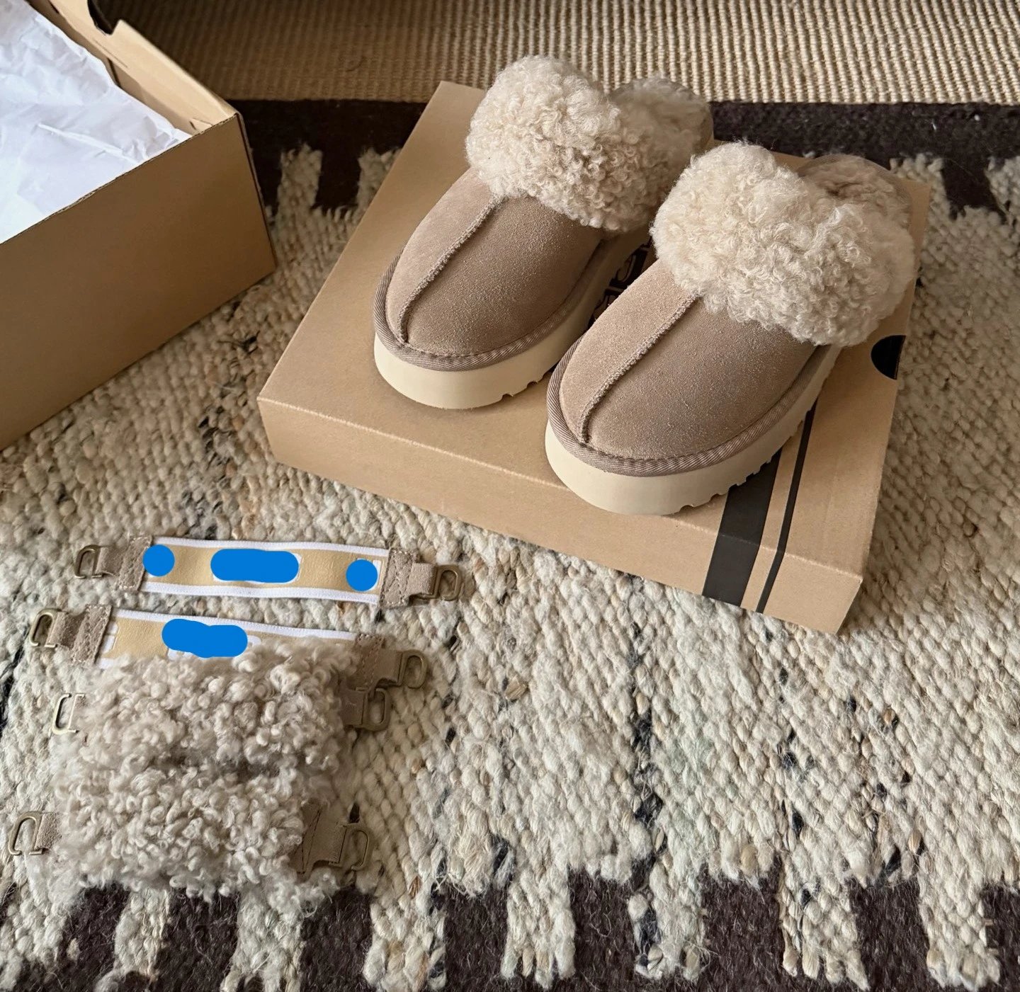 fuzzy slingback brown
