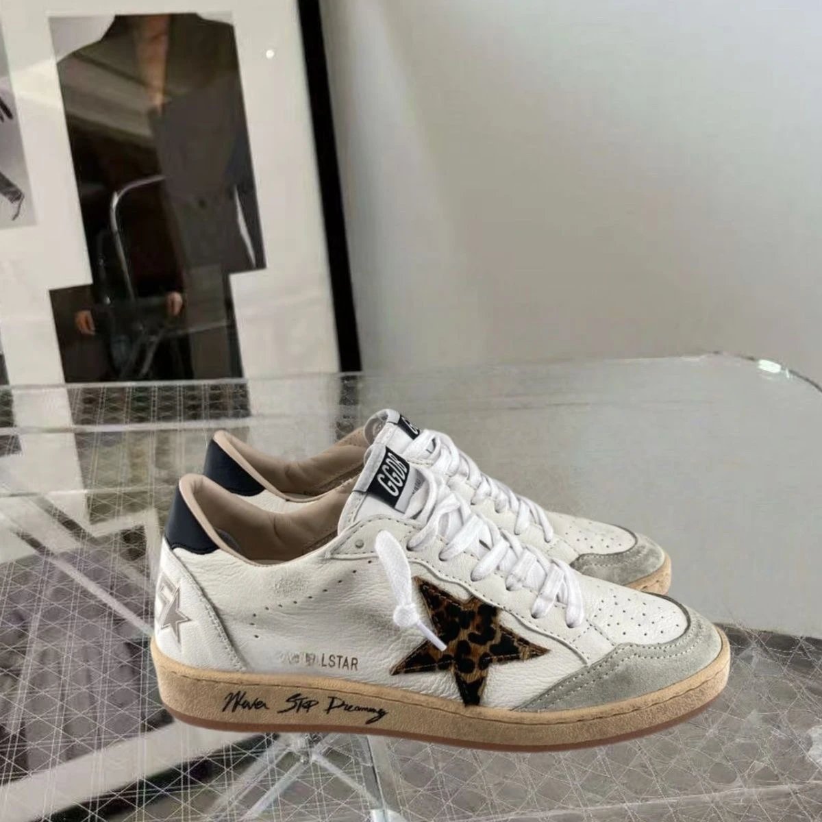 Golden Goose Ball Star White Sketch-Style Sneakers - 7