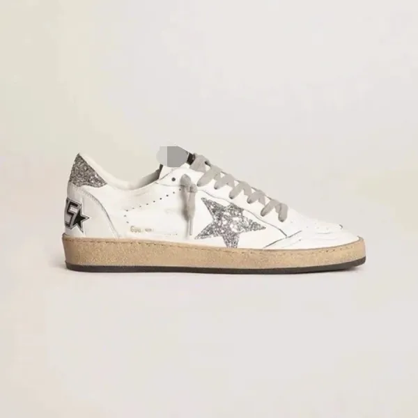 Golden Goose Deluxe Brand Super-Star Glitter White Sneakers - 1