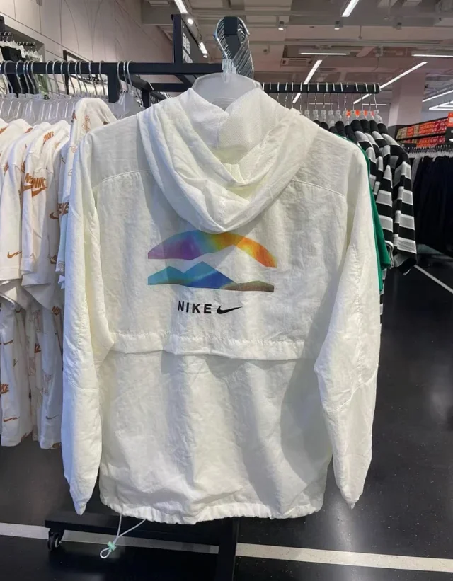 Nike Jackets Lightweight Hooded Windbreaker with Rainbow Graphic product detail image 2