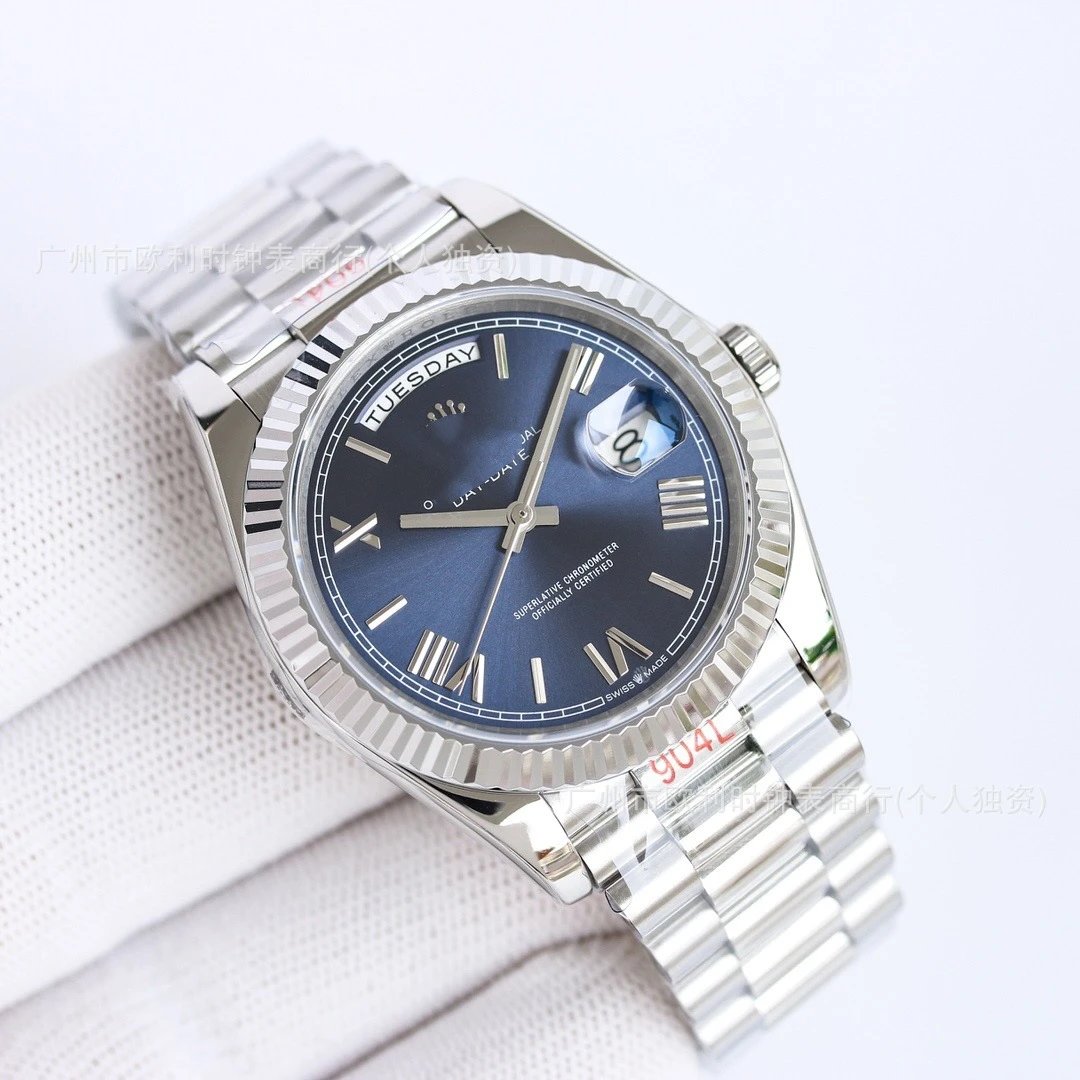 Rolex Day-Date 40 Green Roman Dial Presidential Watch