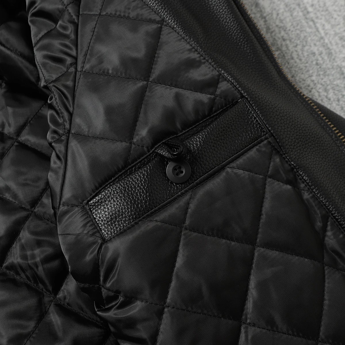 Corteiz Black Leather Bomber Jacket
