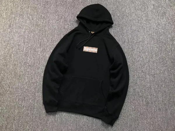 Supreme x Burberry Box Logo Hoodie Black - 1