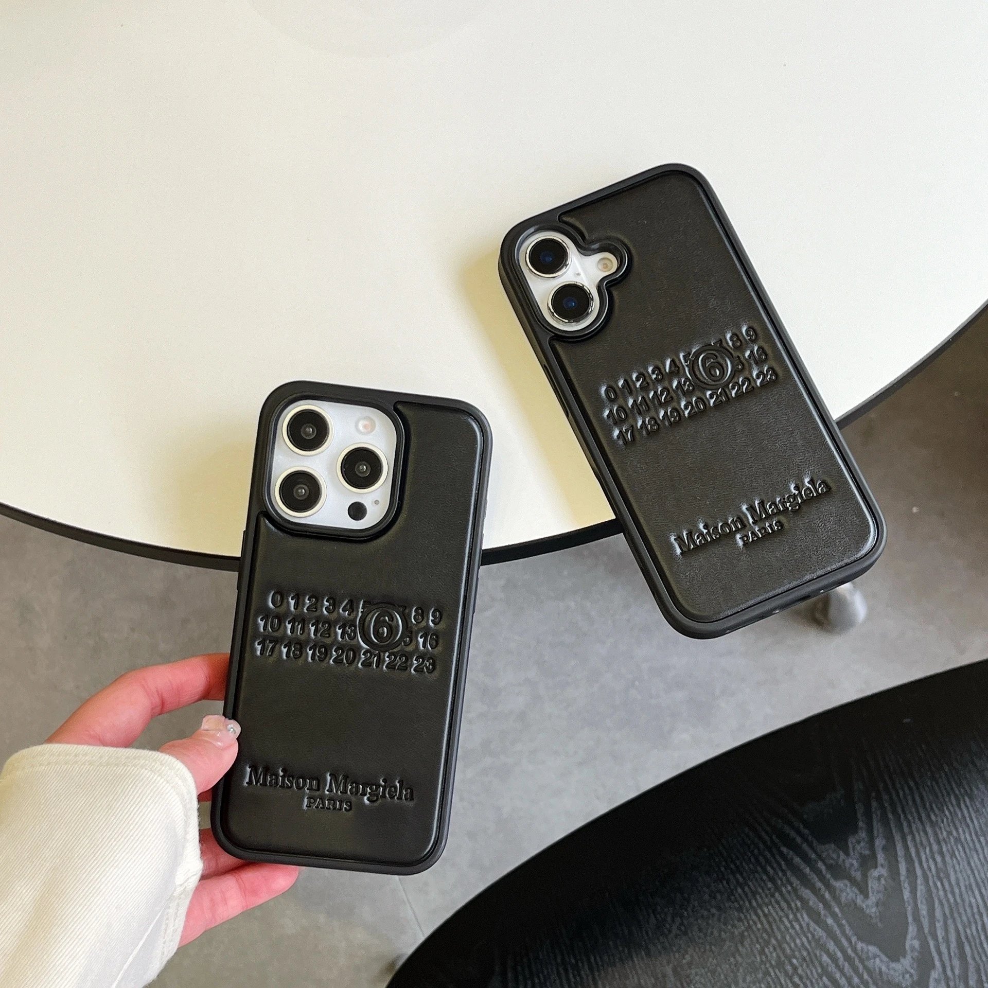 Maison Margiela Black Leather Number 6 Phone Case
