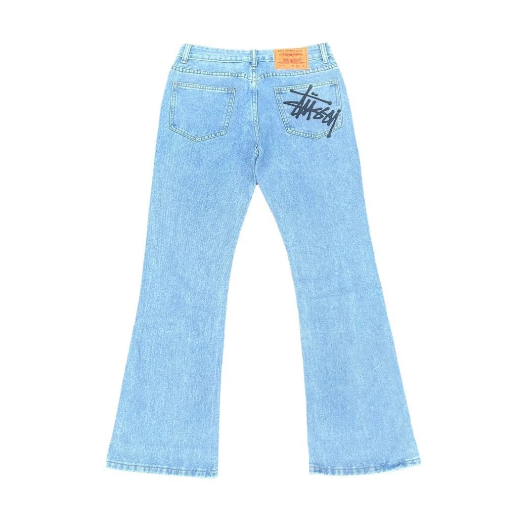 Levi's 517 Light Blue Stussy Graffiti Denim Jeans