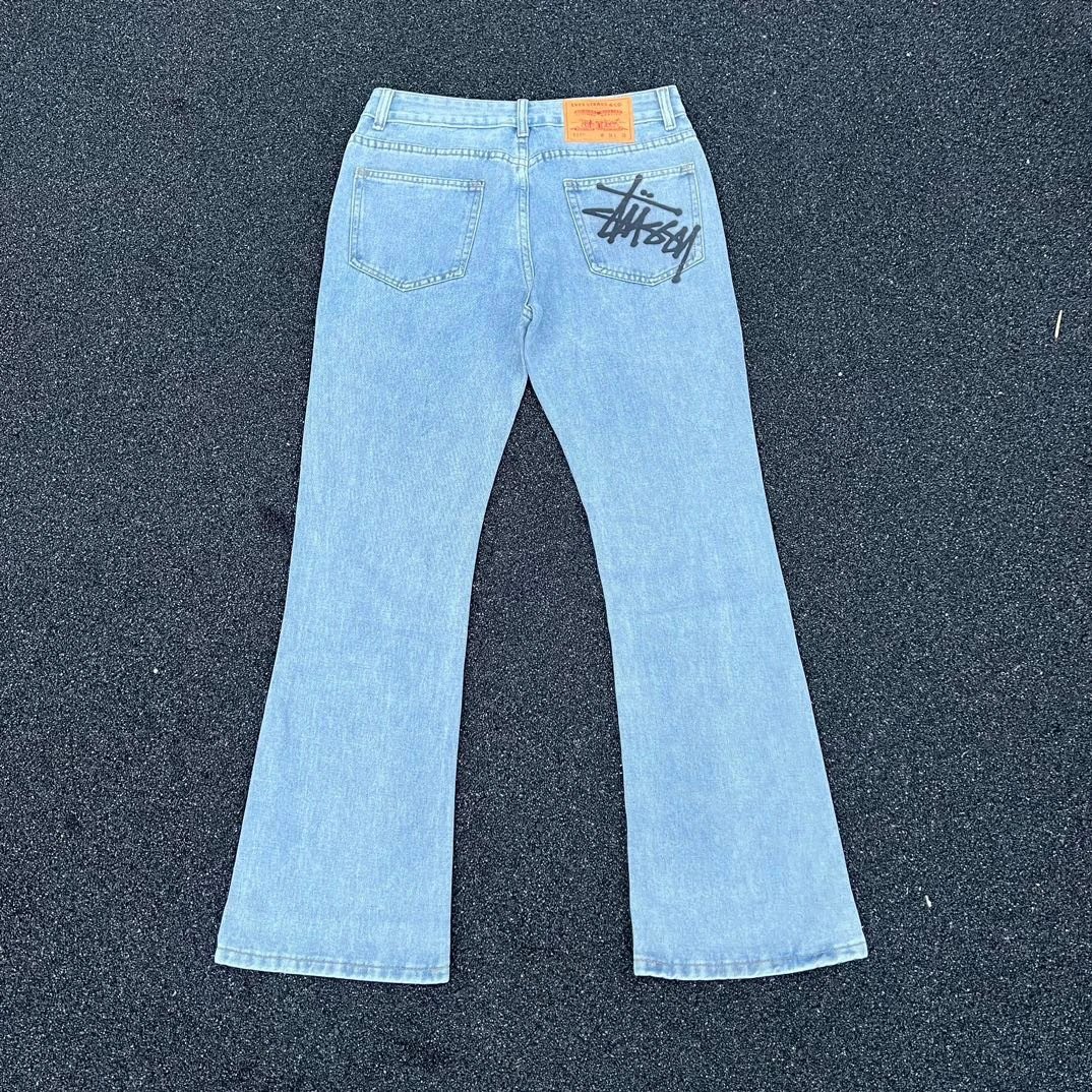 Levi's 517 Light Blue Stussy Graffiti Denim Jeans