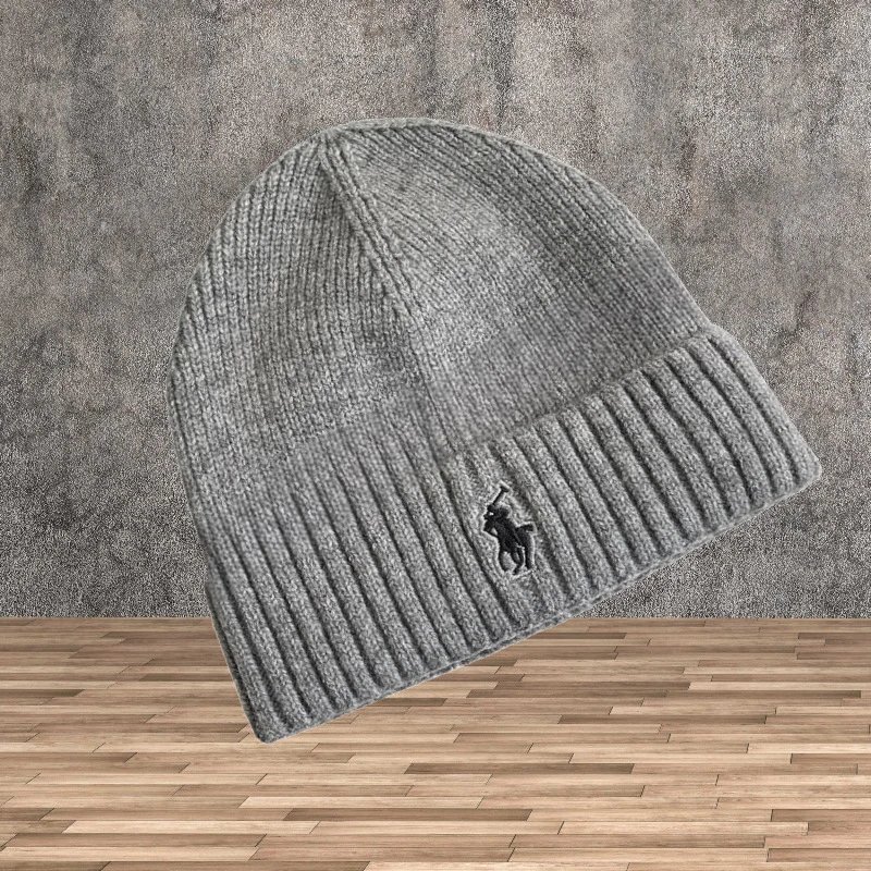 Polo Ralph Lauren Black Ribbed Knit Beanie