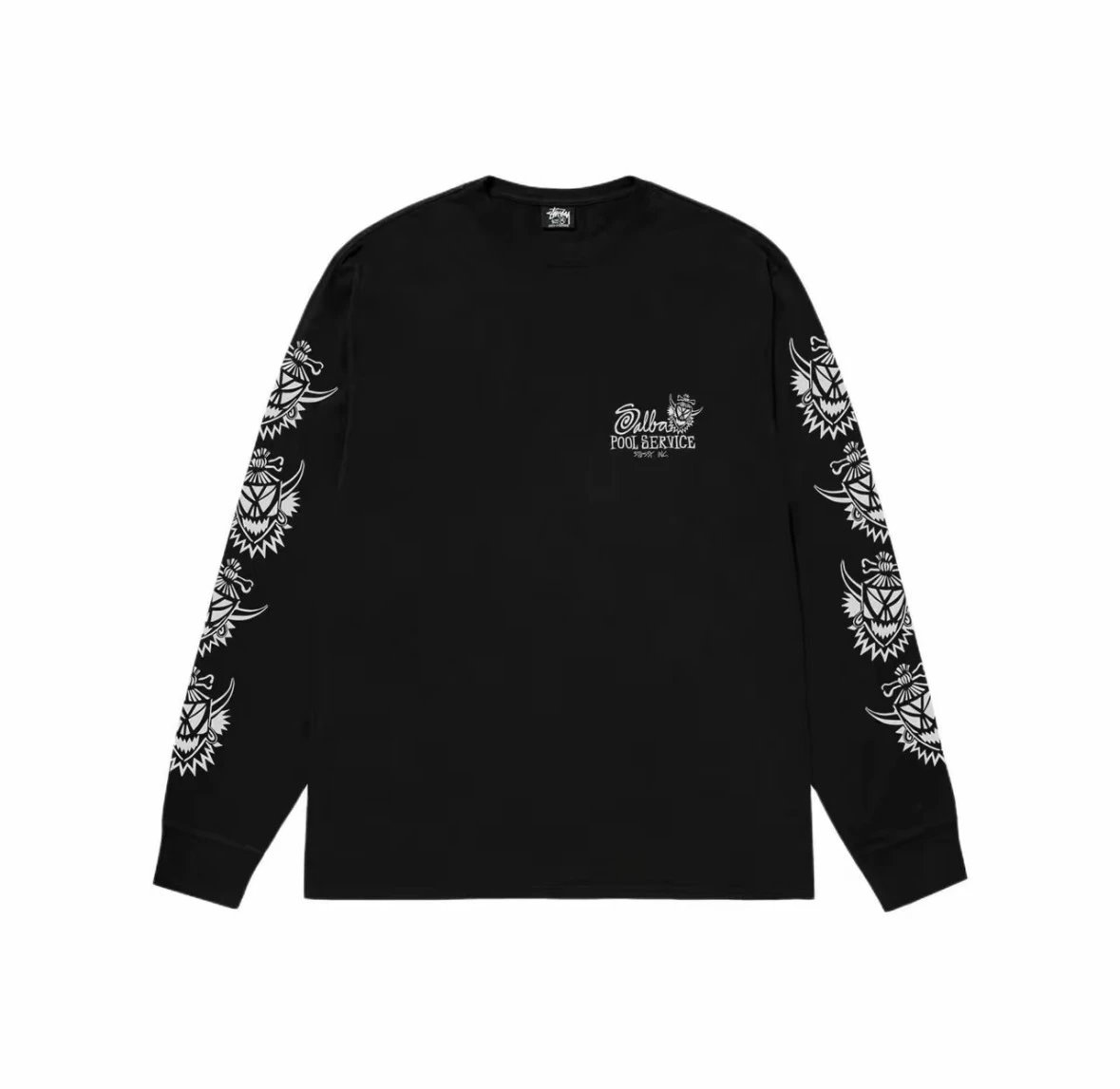 Stussy Classic Black Graphic Long Sleeve Tee