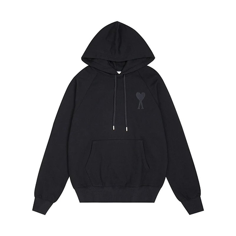 Ami Paris Light Blue Heart Logo Oversized Hoodie