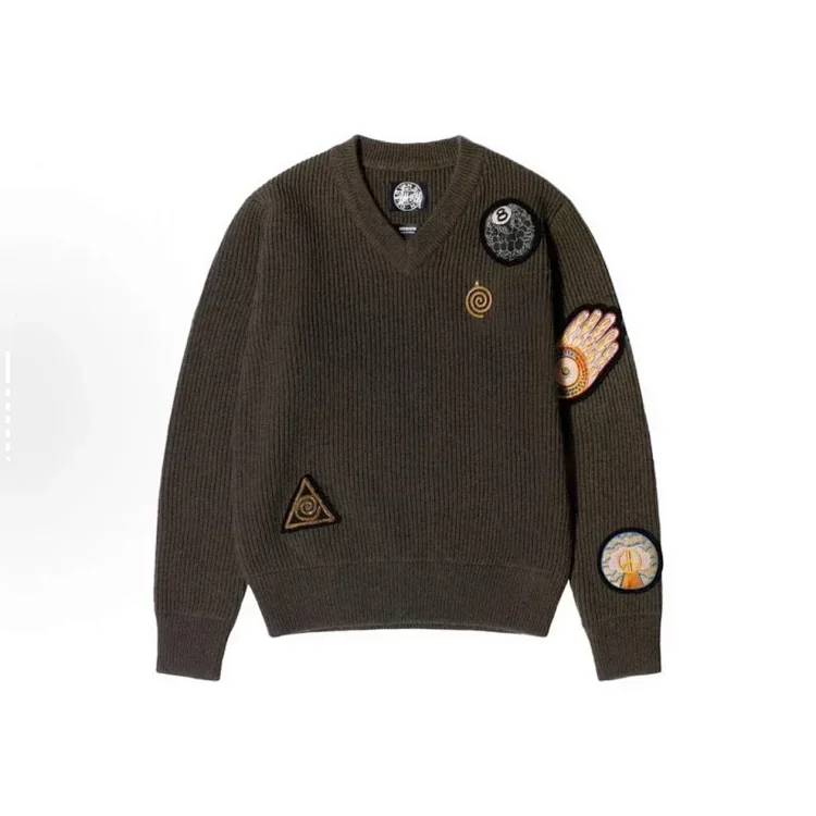 Naruto Patchwork V-Neck Sweater