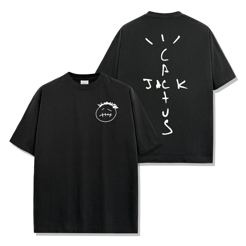 Travis Scott Cactus Jack Black Acid Wash T-Shirt