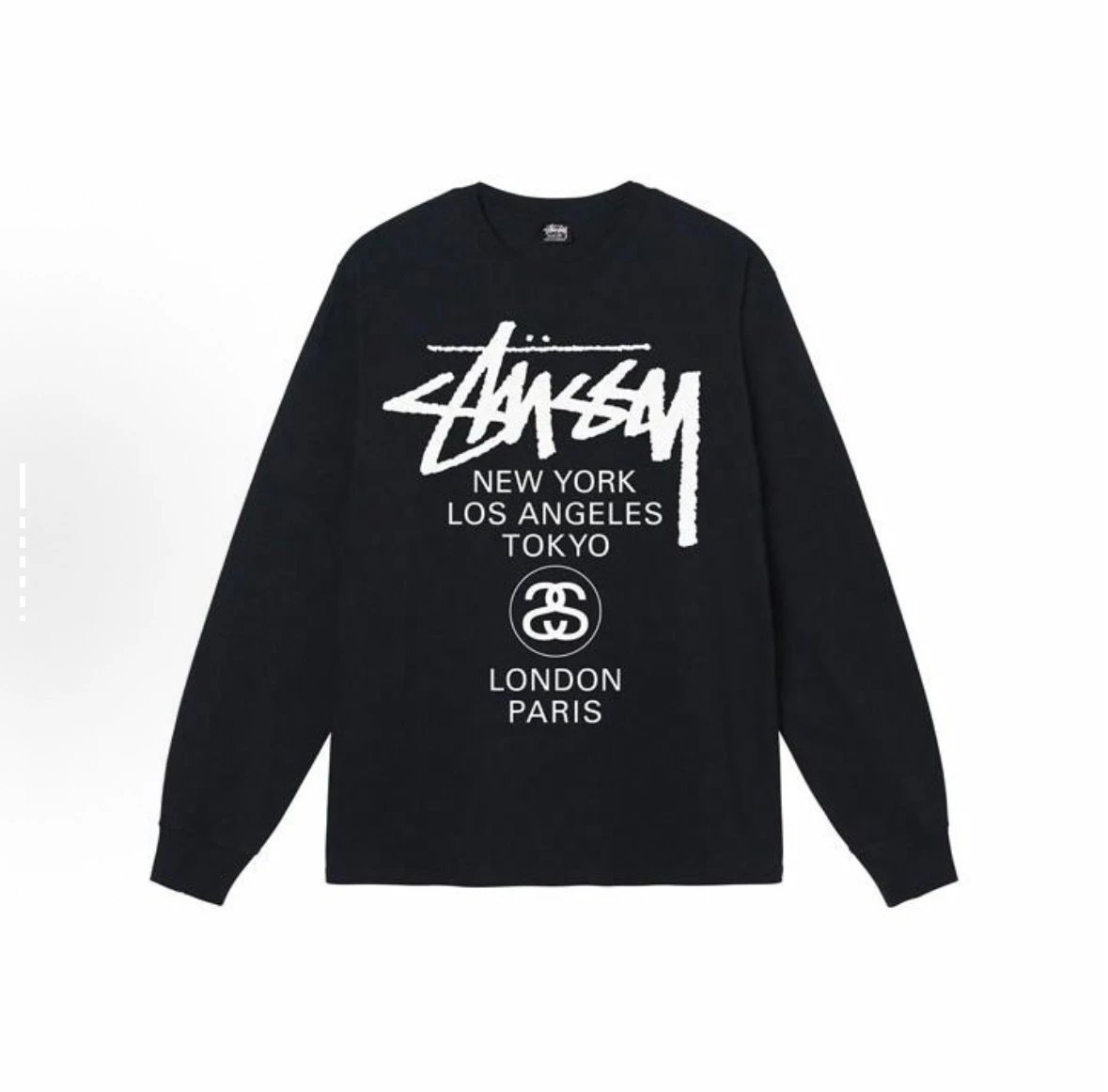 Stussy Classic Black Graphic Long Sleeve Tee