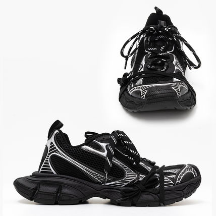 BALENCIAGA black mesh low-top sneakers