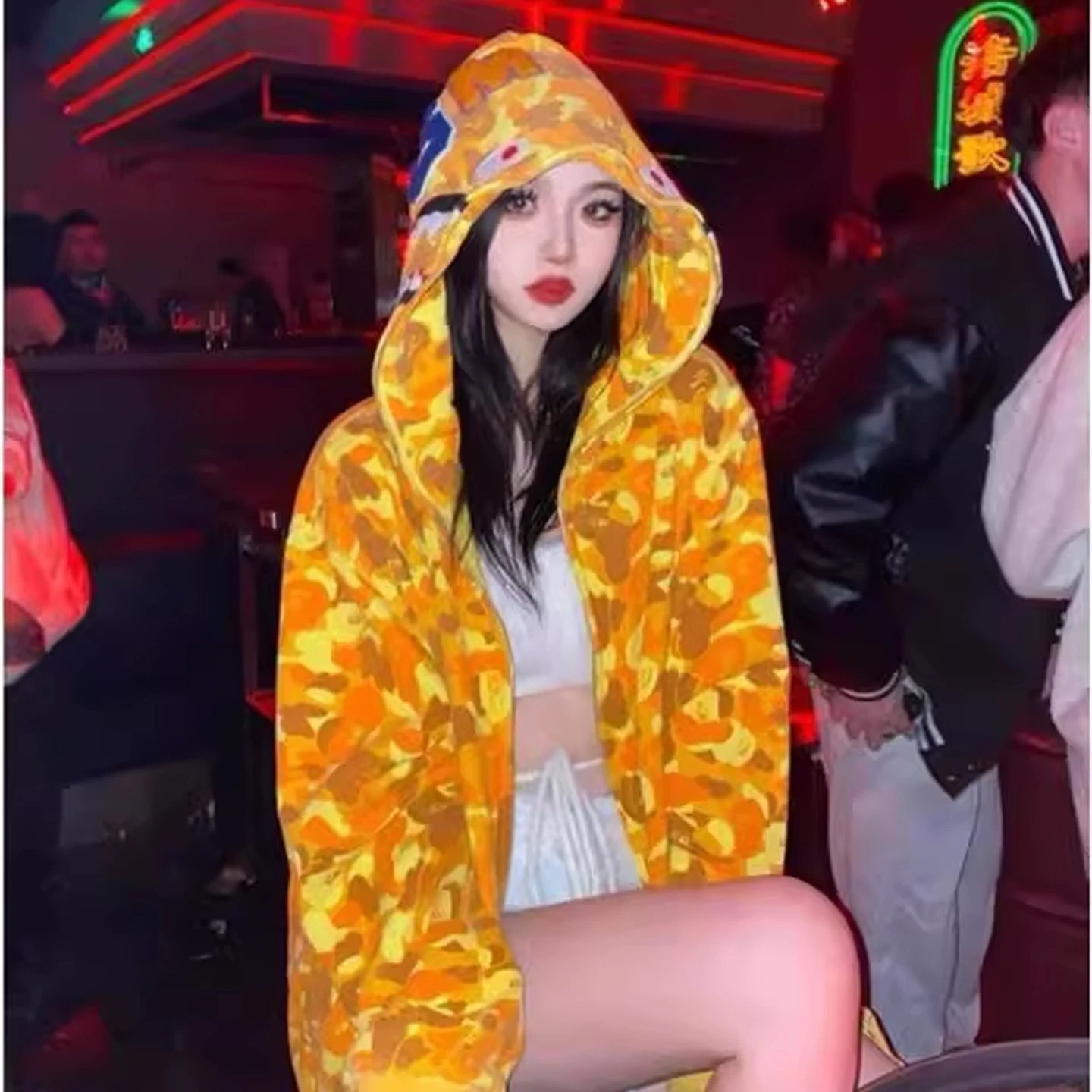 A Bathing Ape Shark Hoodie Camouflage Streetwear