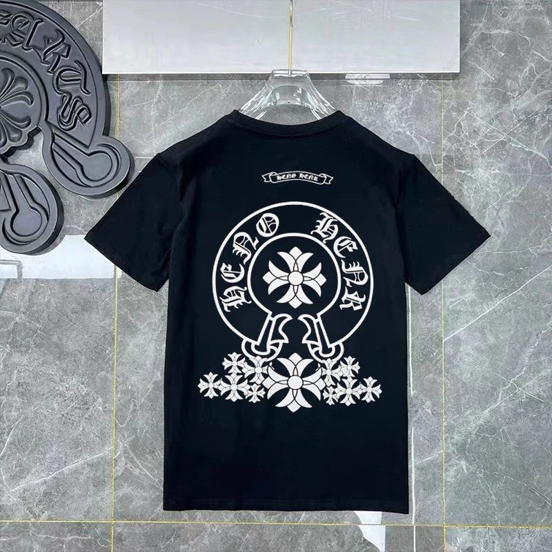 Chrome Hearts Black Gothic Cross Print T-Shirt