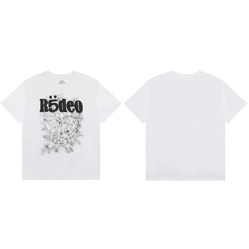 Spider Web Letter Print Short Sleeve T-Shirt