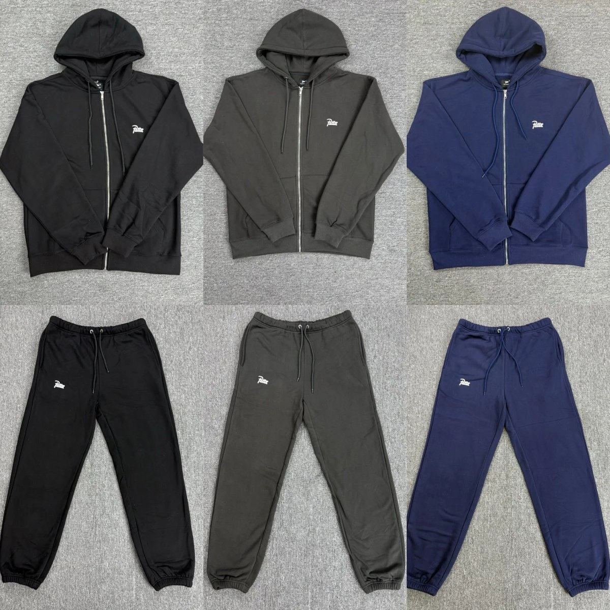 American style embroidered LOGO heavyweight suit casual trousers hooded jacket