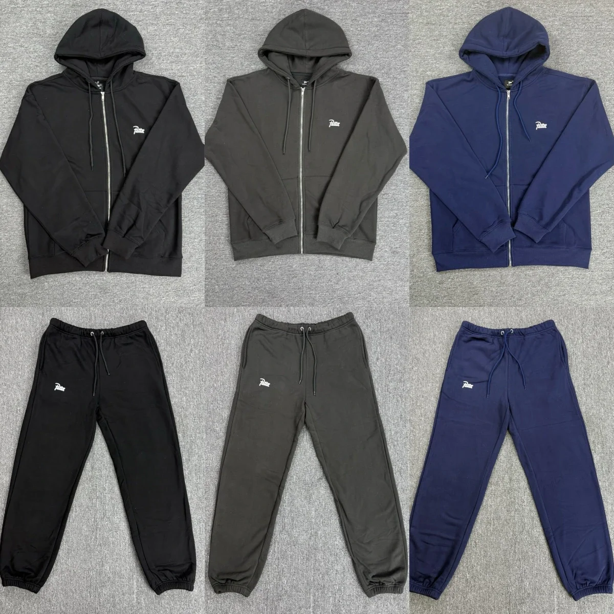 Patta Black Zip-Up Hoodie and Pants Set