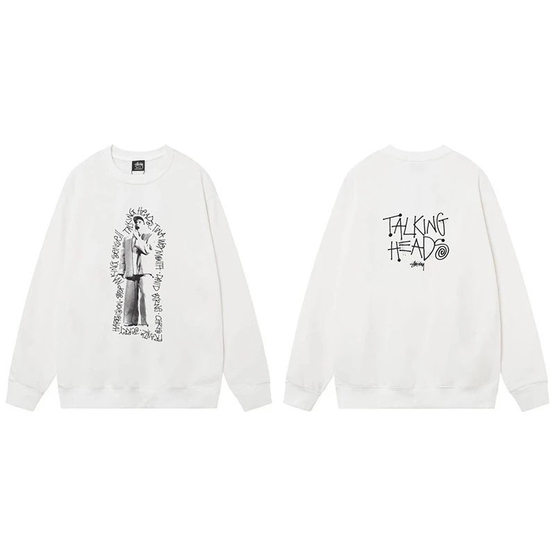 Stussy Sport White Graphic Crewneck Sweatshirt