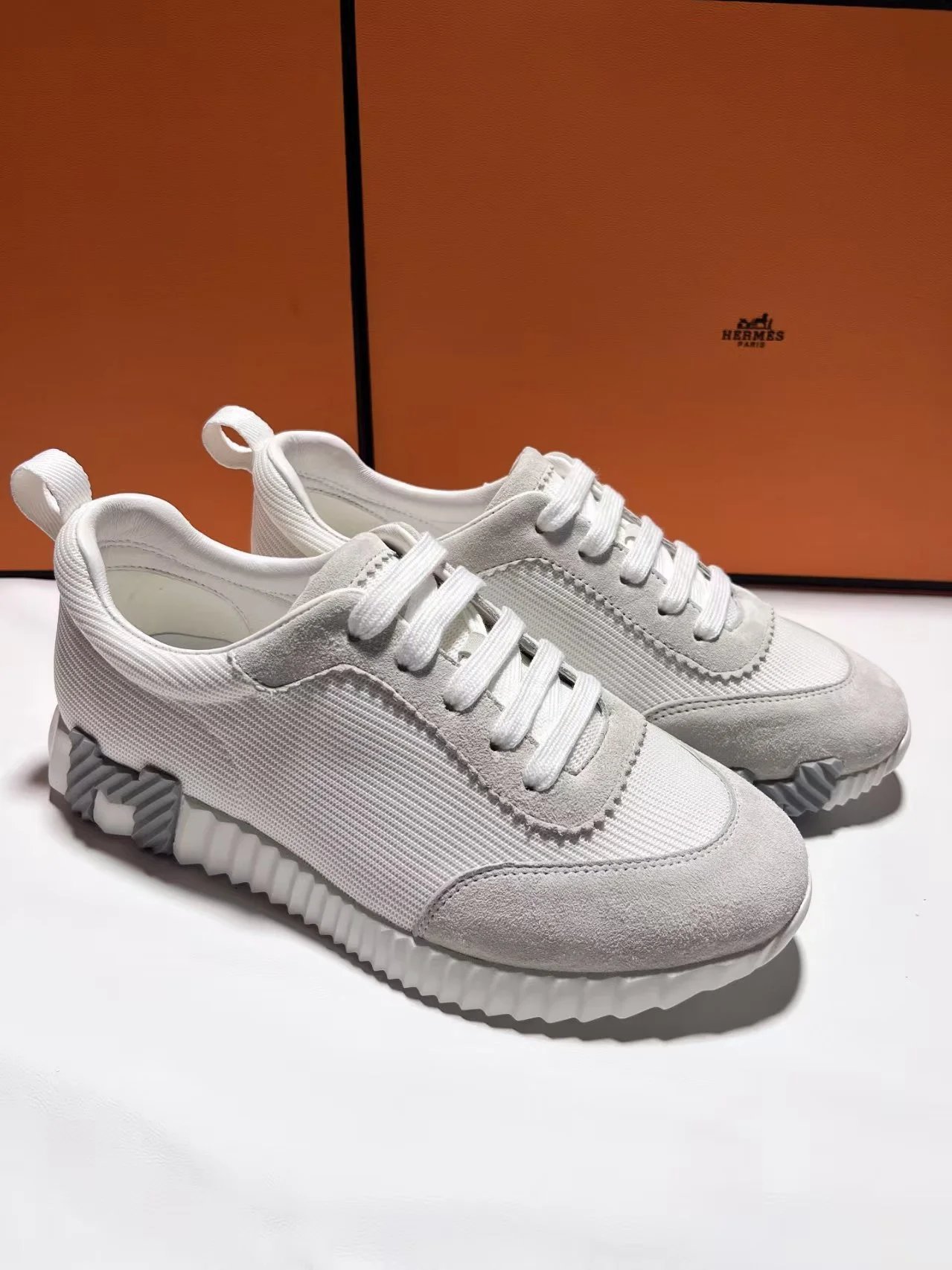 Off-White Diagonal Denim Sneakers Blue and Gray Chunky Sneakers - 9