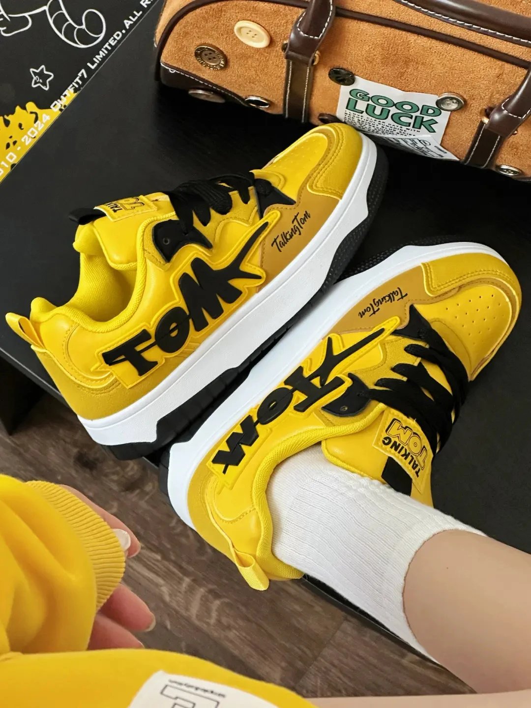 Talking Tom &amp; Friends Limited Edition Yellow Black Graphic Sneakers