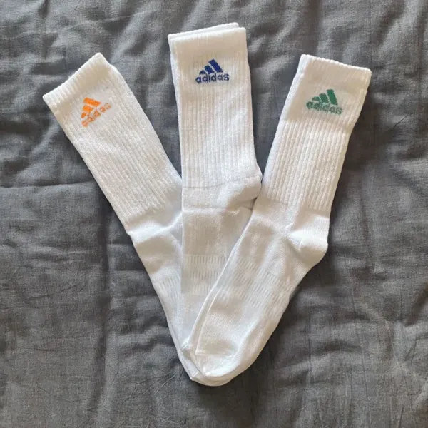 Adidas Originals Crew Socks White with Colorful Logo - 1