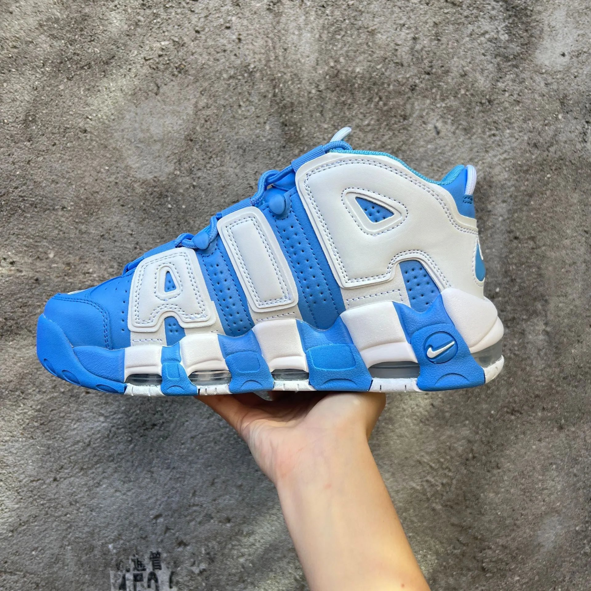 Nike Air More Uptempo White Grey Pink Basketball Sneakers