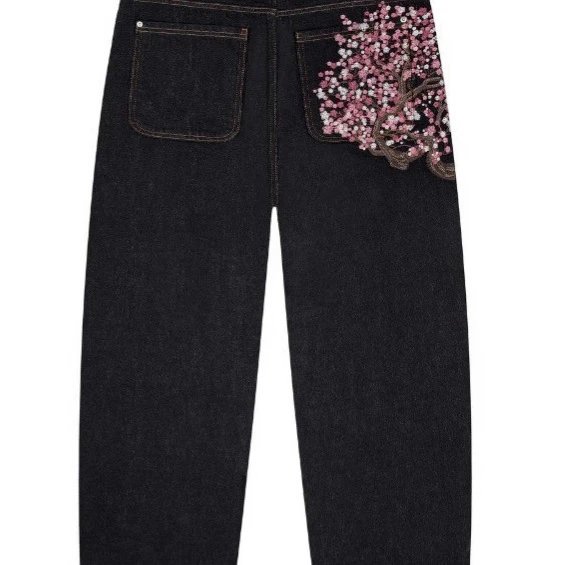 Retro Plum Blossom Embroidery Straight Pants photo 3