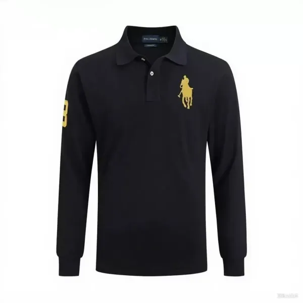 Ralph Lauren Big Pony Long Sleeve Polo Black - 1
