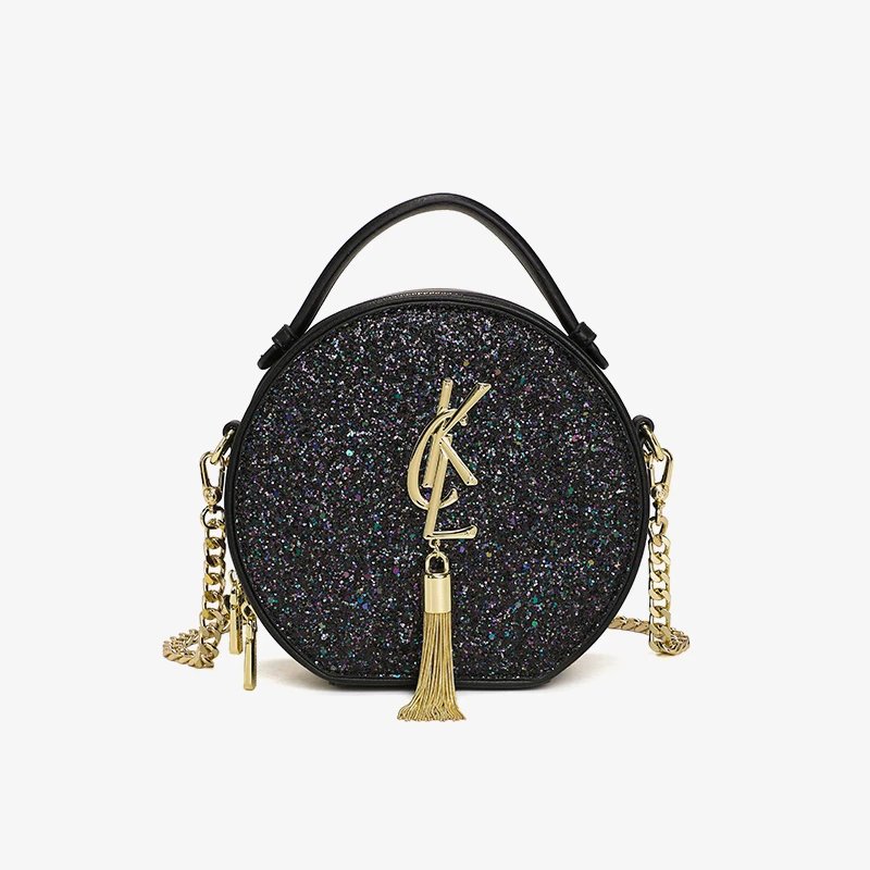 Sequined Shoulder Round Bag
